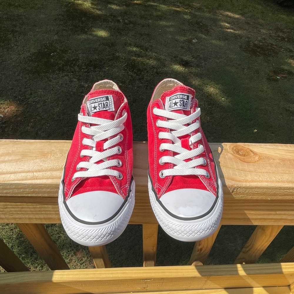 Converse Red Low-Top Canvas Sneakers